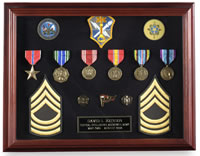 military awards and medals display case