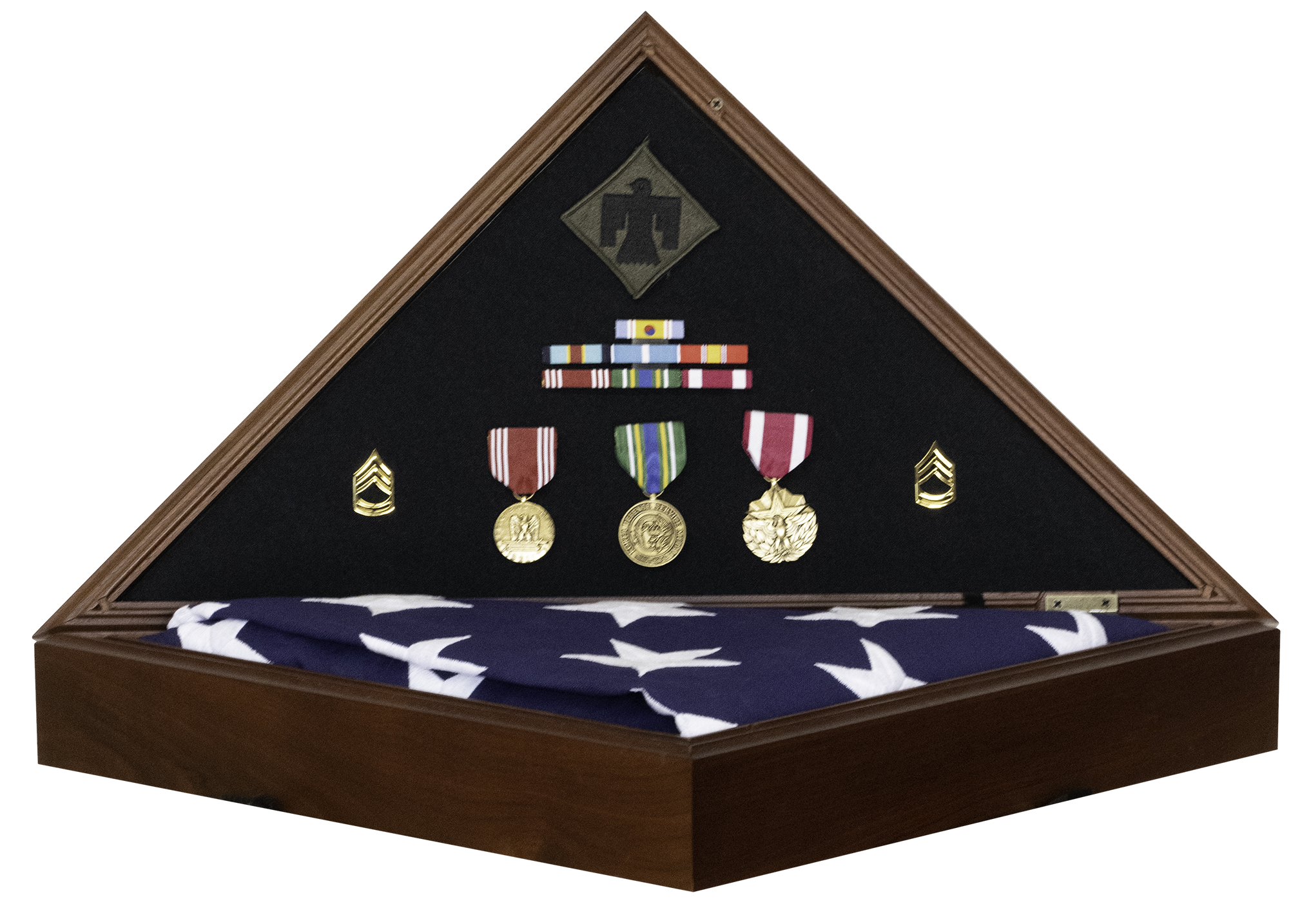 For 3x5 Flag Military Shadow Box All Military Branch of Service available 