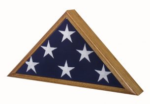 Military Veteran Memorial Flag Case Vintage Heirloom Oak