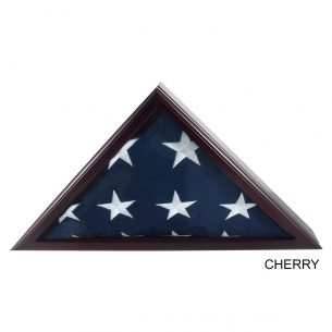 The Military Officer's Memorial Flag Case with Cherry Finish for large American flags