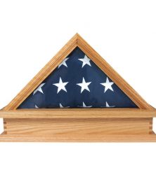 Solid Oak Flag Case & Pedestal for 3X5 Flag - US Made